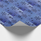 Schneeflocke, dunkelblaues Wrapping Paper Geschenkpapier (Ecke)