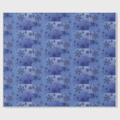 Schneeflocke, dunkelblaues Wrapping Paper Geschenkpapier (Flach)