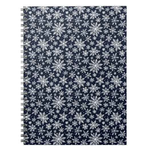 Schneeflocke Dunkler Winterhintergrund Gemütlicher Notizblock (Vorderseite)