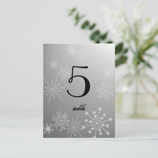 Schneeflocke Edelsteine/ Tafelkarte Postkarte (Stehend Vorderseite)