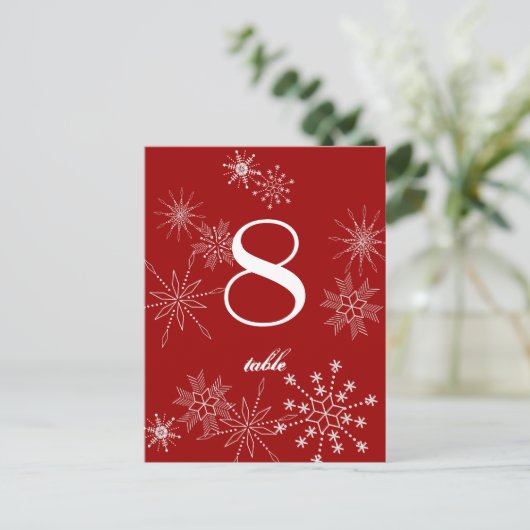 Schneeflocke Edelsteine/ Tafelkarte Postkarte (Stehend Vorderseite)