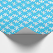 Schneeflocke-Eindrücke - Blau und Weiß Geschenkpapier (Ecke)