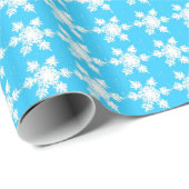 Schneeflocke-Eindrücke - Blau und Weiß Geschenkpapier (Rolleneckpunkt)