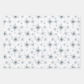Schneeflocke Einfaches Muster Wintergeschenk für 3 Geschenkpapier Set (Vorderseite 3)