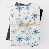 Schneeflocke Einfaches Muster Wintergeschenk für 3 Geschenkpapier Set (Beispiel)