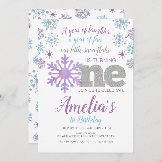 Schneeflocke, Einladung von ONEderland (Vorne/Hinten)