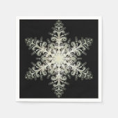 Schneeflocke eisige Spitze Winter weiß und schwarz Serviette (Vorderseite)