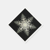 Schneeflocke eisige Spitze Winter weiß und schwarz Serviette (Ecke)