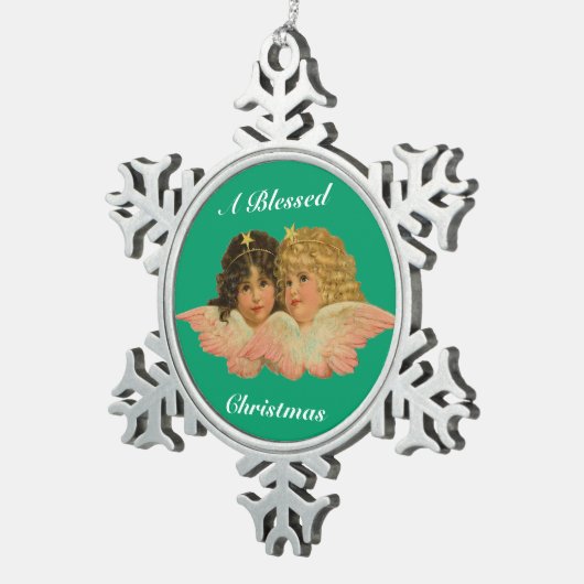 Schneeflocke-Engels-Verzierung Schneeflocken Zinn-Ornament (Rechts)