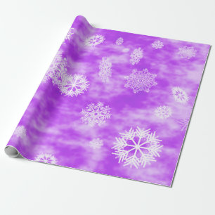 Schneeflocke-Fall lila Geschenkpapier