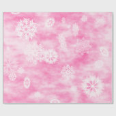 Schneeflocke-Fall-Rosa Geschenkpapier (Flach)
