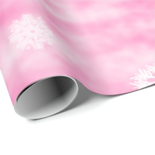 Schneeflocke-Fall-Rosa Geschenkpapier (Rolleneckpunkt)
