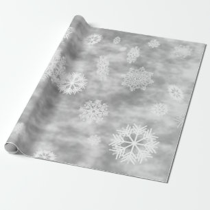 Schneeflocke-Fall-silbernes Grau Geschenkpapier