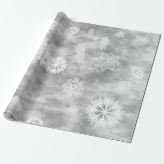Schneeflocke-Fall-silbernes Grau Geschenkpapier