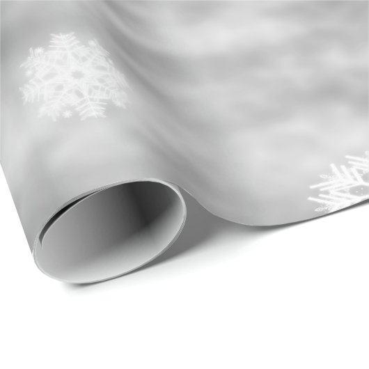 Schneeflocke-Fall-silbernes Grau Geschenkpapier (Rolleneckpunkt)
