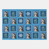 Schneeflocke & Favoriten 2 Foto. Blau. Geschenkpapier Set (Vorderseite)