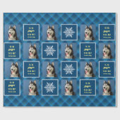 Schneeflocke & Favoriten. Foto. Blau. Geschenkpapier (Flach)