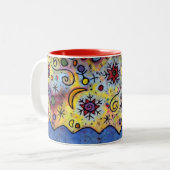 Schneeflocke-Feier-Tasse Zweifarbige Tasse (Vorderseite Links)