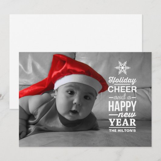 Schneeflocke Feiertagskarte (Vorne/Hinten)