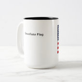 Schneeflocke-Flaggen-Tasse Zweifarbige Tasse (Vorderseite Links)