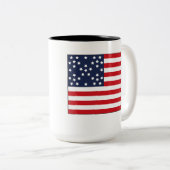 Schneeflocke-Flaggen-Tasse Zweifarbige Tasse (VorderseiteRechts)