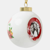 Schneeflocke-Foto-personalisierte Keramik Kugel-Ornament (Links)