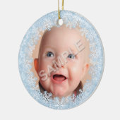 Schneeflocke-Foto-Rahmen Keramikornament (Links)