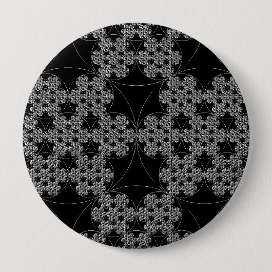 Schneeflocke Fraktal-Muster Button (Vorderseite)