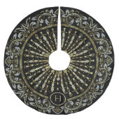 Schneeflocke für Schwarz-, Gold- und DiamantenGlit Polyester Weihnachtsbaumdecke (Vorderseite)