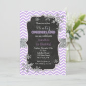 Schneeflocke-Geburtstags-Einladungen Einladung (Stehend Vorderseite)