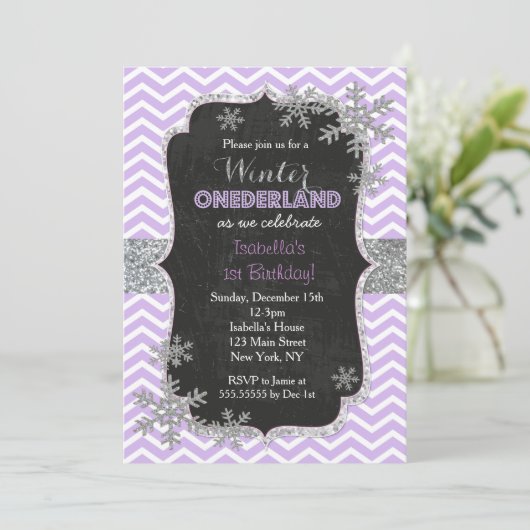 Schneeflocke-Geburtstags-Einladungen Einladung (Stehend Vorderseite)