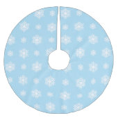 Schneeflocke-gemusterter hellblauer Baum-Rock Polyester Weihnachtsbaumdecke (Vorderseite)