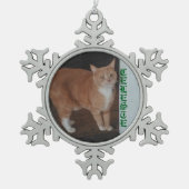 Schneeflocke Gerahmte Katze Ornament (Vorderseite)