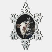 Schneeflocke Gerahmte Kuh Ornament (Rechts)