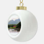 Schneeflocke-gerahmte Verzierung Keramik Kugel-Ornament (Rechts)