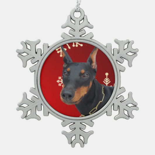 Schneeflocke-gerahmte Verzierung Schneeflocken Zinn-Ornament (Vorderseite)