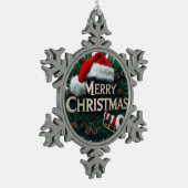 Schneeflocke Gerahmte Weihnachtsschmuck - Rustikal Schneeflocken Zinn-Ornament (Links)