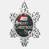 Schneeflocke Gerahmte Weihnachtsschmuck - Rustikal Schneeflocken Zinn-Ornament (Rechts)