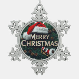 Schneeflocke Gerahmte Weihnachtsschmuck - Rustikal Schneeflocken Zinn-Ornament