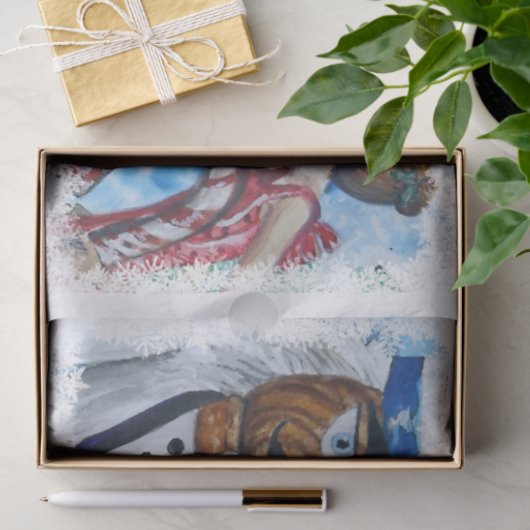 Schneeflocke-gerahmter Nussknacker-Kuss Seidenpapier (Geschenk)