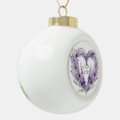 Schneeflocke gerahmtes Ornament. Lavender Heart Keramik Kugel-Ornament (Links)