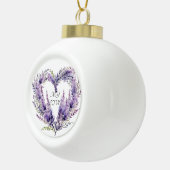Schneeflocke gerahmtes Ornament. Lavender Heart Keramik Kugel-Ornament (Rechts)