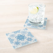 Schneeflocke Glasuntersetzer (Schrägansicht)