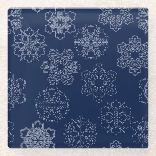 Schneeflocke Glasuntersetzer (Vorderseite)