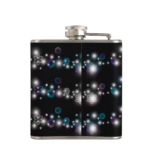 Schneeflocke-Glühen Flachmann (Rückseite)