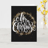 Schneeflocke Goldener Kranz - Weiße frohe Weihnach Karte (Gelbe Blume)