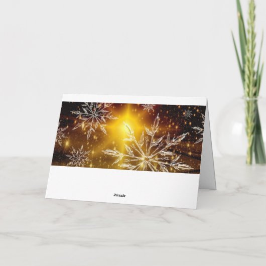 Schneeflocke goldenes Glühen Wintereis Karte (Rückseite)