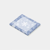 Schneeflocke-Grafik fertigen Farbhintergrund auf a Post-it Klebezettel (angewinkelt)