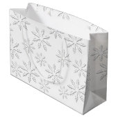 Schneeflocke Große Geschenktüte (Rückseite Schrägansicht)