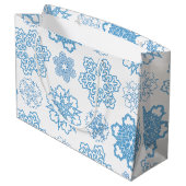 Schneeflocke Große Geschenktüte (Rückseite Schrägansicht)